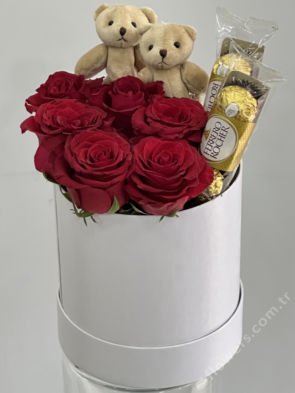 Red Rose Chocolate Teddy Box