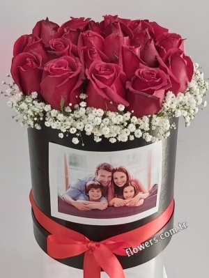21 Red Roses Box with Photo