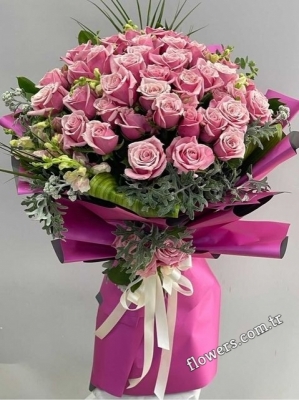 51 Pink Rose Bouquet