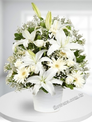Happy Day White Flower Arrangement