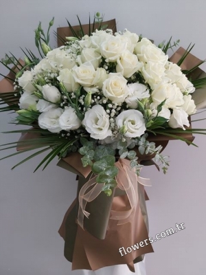 Bouquet of 41 White Roses
