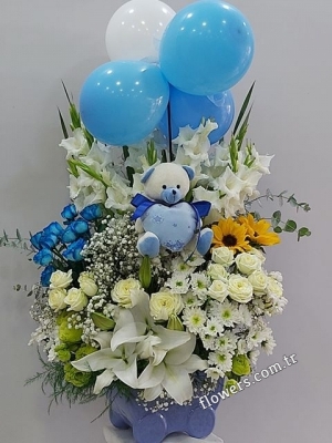 VIP Baby Boy Flower Arrangement