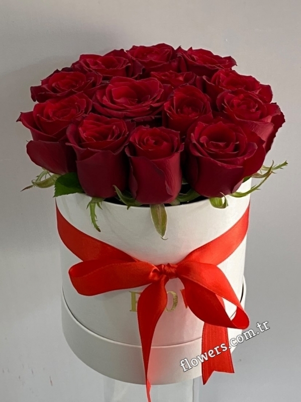 Red Roses In White Box