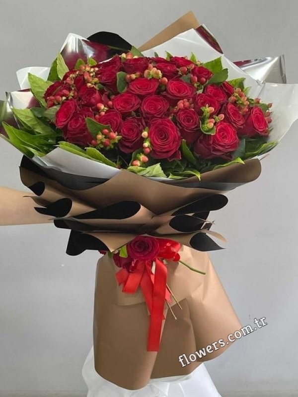 41 Red Roses and Hyperium Bouquet