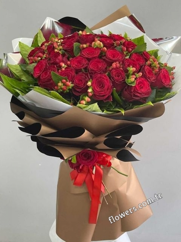 41 Red Roses and Hyperium Bouquet