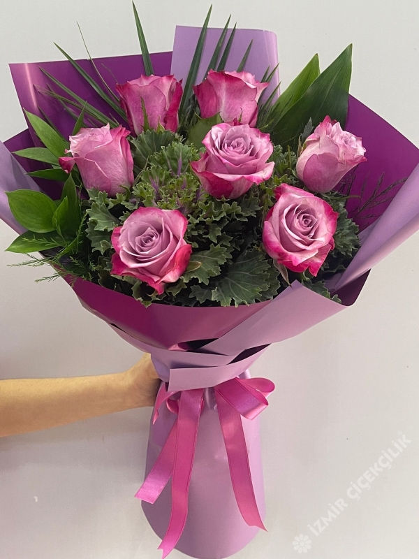 7 Purple Rose Bouquet