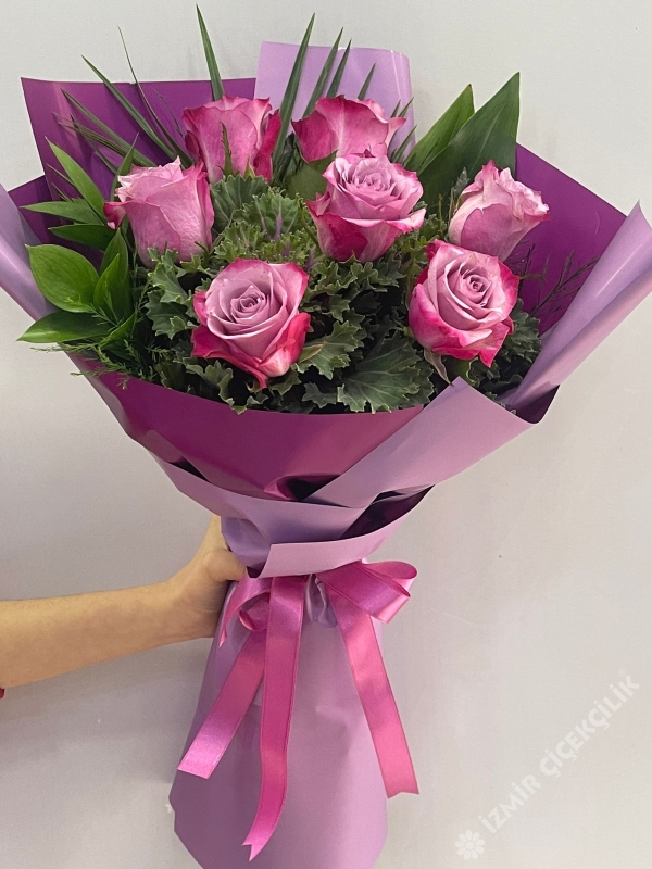 7 Purple Rose Bouquet