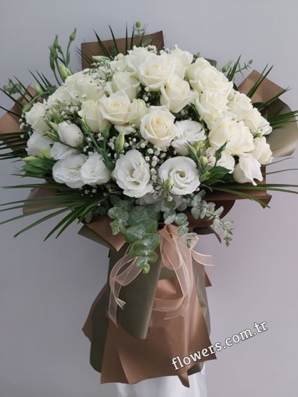 Bouquet of 41 White Roses