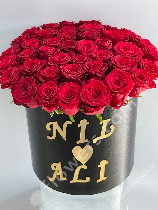 Personalized Romantic 41 Red Rose Box