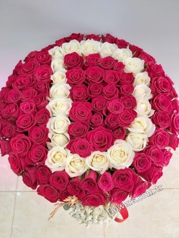 Personalized 101 Roses With Initial Letter 