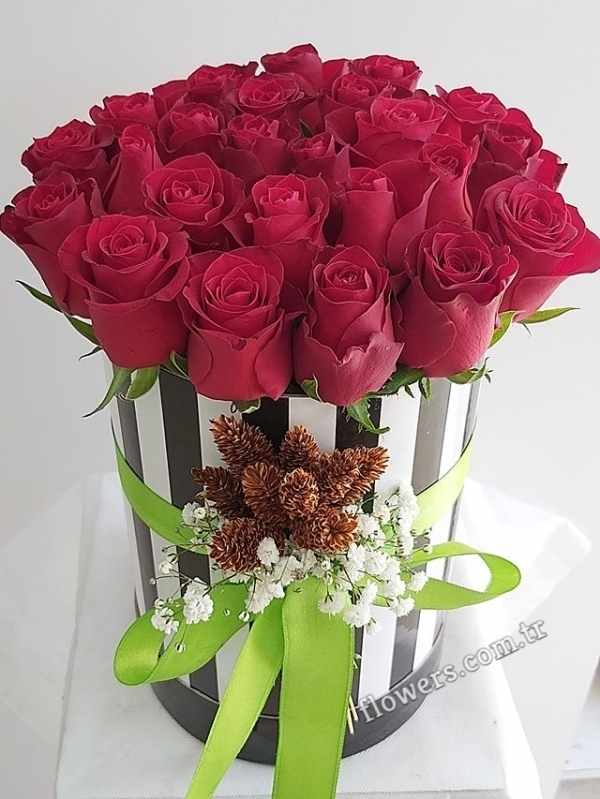 Brilliant 21 Red Roses In Box